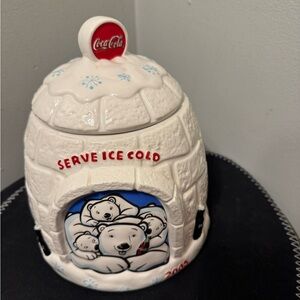 Coca-Cola Igloo Cookie Jar with Polar Bears